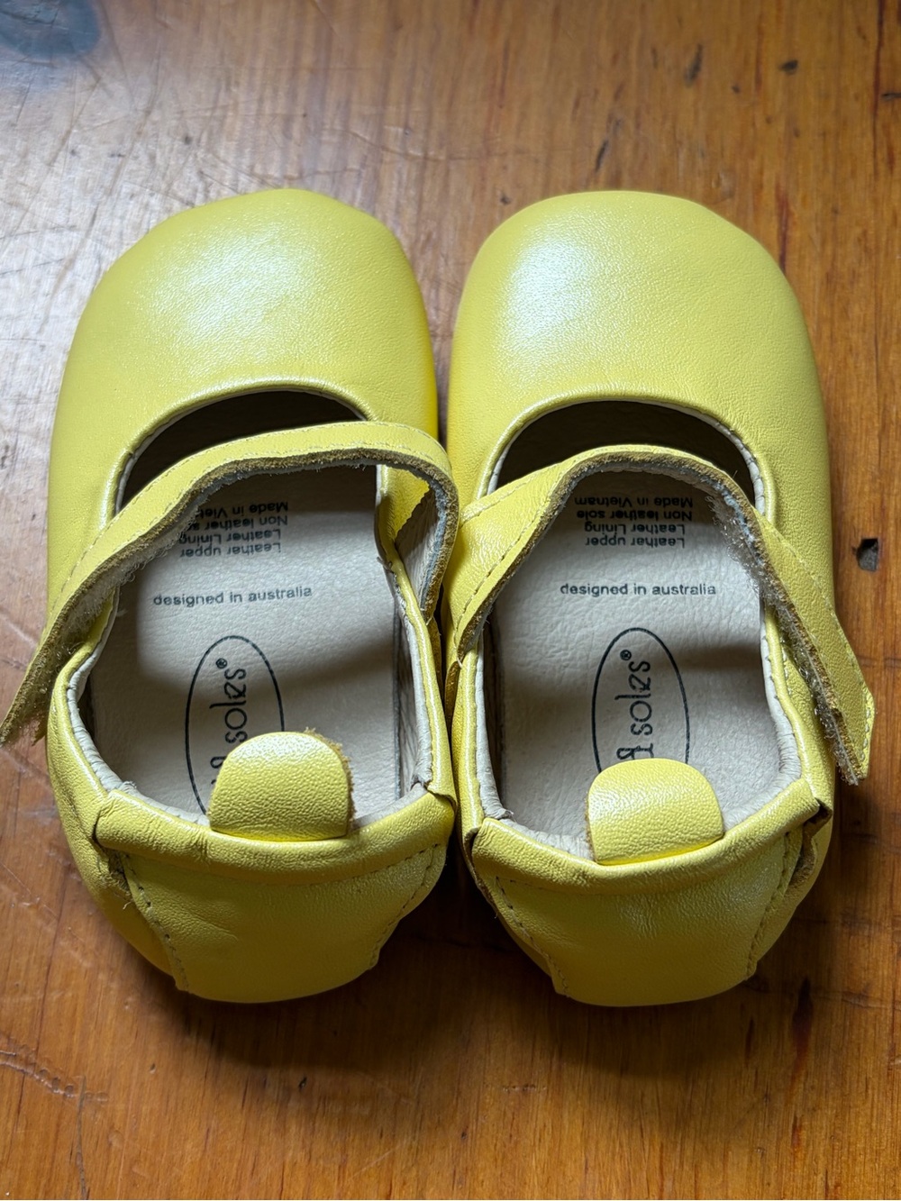 NWT Old Soles Gabrielle Yellow baby Mary Jane shoes leather size 4, 9-12mo, EU20 - Picture 4 of 7